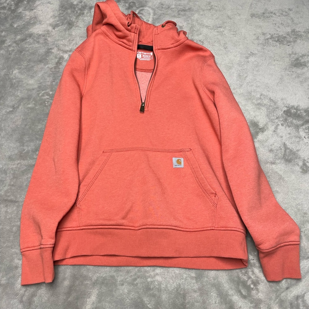 Quarter zip, medium, coral color Carhartt Sweatshirt. Great condition!